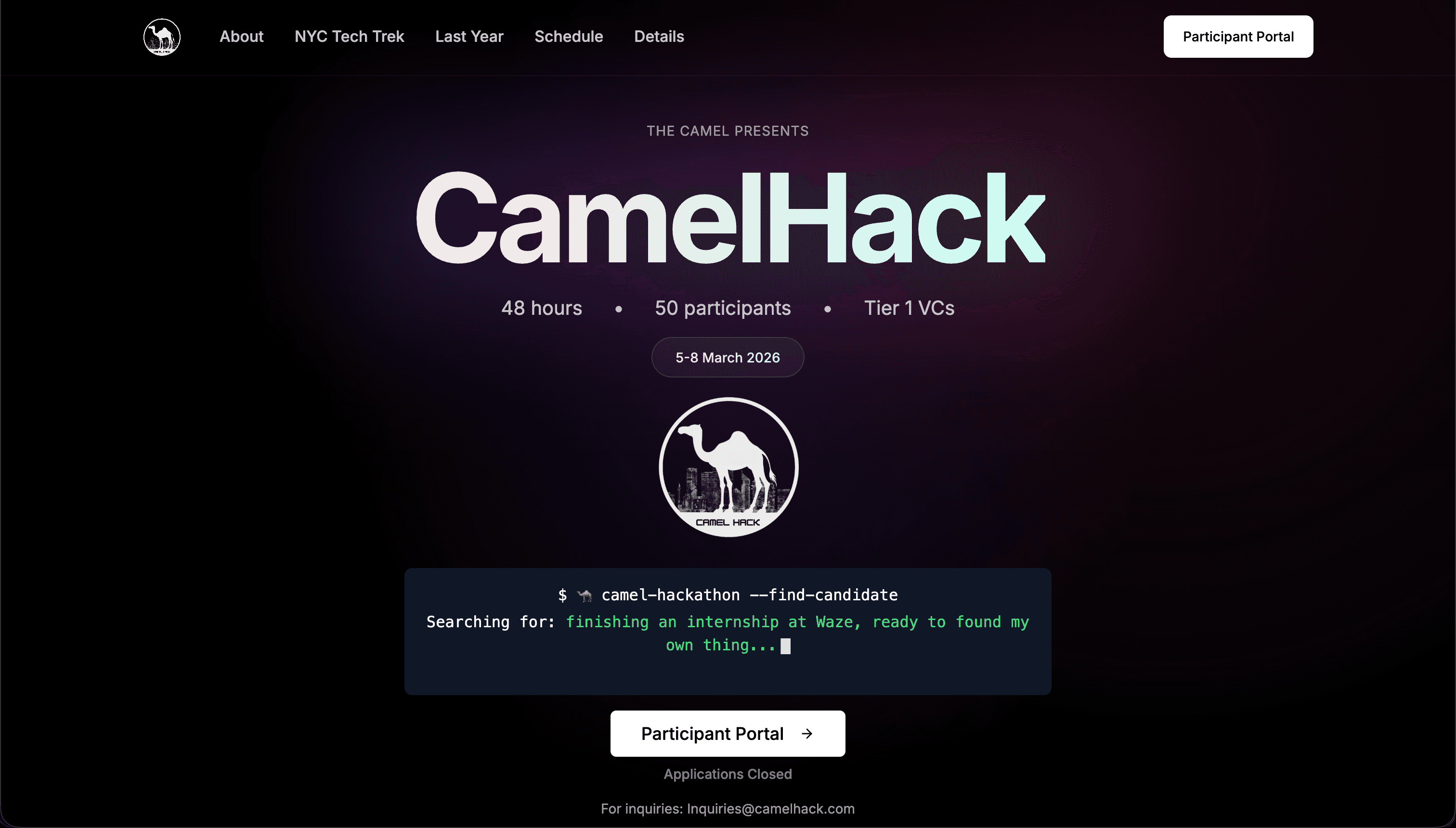 CamelHack — product screenshot
